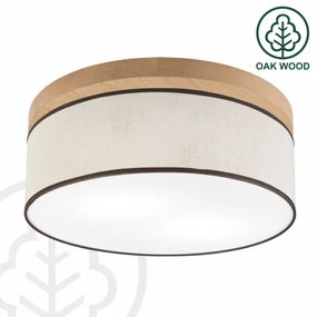 Brilagi - LED Plafoniera BELLADONNA 2xE27/15W/230V diametro 40 cm color crema/quercia