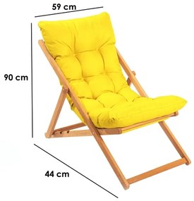 Lettino da giardino giallo/faggio