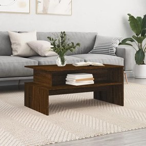 Tavolino Salotto Rovere Marrone 90x55x42,5 Cm Legno Multistrato /