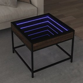 Tavolino Da Salotto Con Led Infinity Rovere Marrone 50x50x41 Cm /