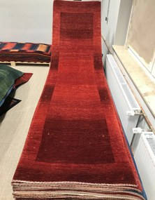Loribaft Tappeto 80 x 300 Rosso (Iran) Annodato A Mano