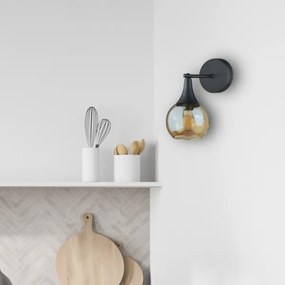 Applique STAR 1xE27/60W/230V nero/fumé beige