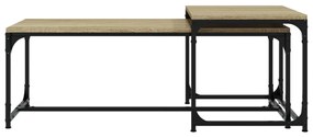Tavolini da salotto 2 pz rovere sonoma in legno multistrato