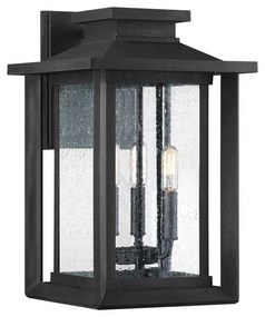 Applique classico chic da esterno QZ-WAKEFIELD-L-TBK nero IP44 3X E14 ELSTEAD