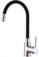 Miscelatore cucina in ottone cromato con canna snodata nera Keller taps