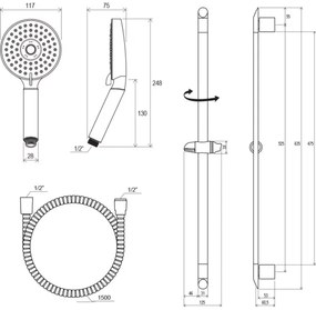 Ravak X07P177 - Set doccia in cromo lucido