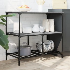 Carrello cucina grigio sonoma 100x50x95 cm in legno multistrato