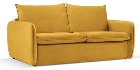 Divano letto in velluto color senape 194 cm Vienna - Cosmopolitan Design