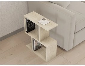 Tavolino d'appoggio CROS, finitura marmo beige