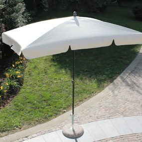 Ombrellone a palo centrale grigio scuro Poli con telo rettangolare ecru L 220 x P 120 x H 245 cm