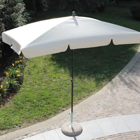 Ombrellone a palo centrale grigio scuro Poli L 120 x 225 cm con telo ecru