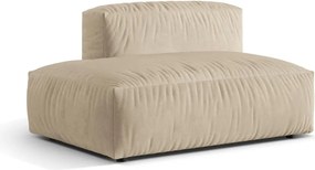 Parte divano componibile beige (con penisola a sinistra) con rivestimento in velluto Martina – Micadoni