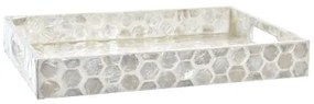 Vassoio per aperitivi DKD Home Decor Mosaico Bianco Madreperla 30 x 20 x 4 cm Boho