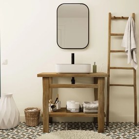 Mobile da bagno sotto lavabo HOMESIGHT ROBBY quercia di campagna verniciato L 95 x H 78 x P 50 cm, lavabo non incluso
