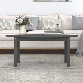 Tavolino da salotto grigio 110x55x45 cm legno massello di pino