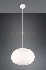 Furry sospensione effetto piuma bianca d. 50cm 1 luce attacco e27
