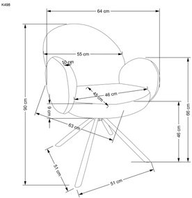Sedia da pranzo KIVA, 1 pezzo, grigia