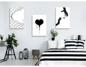 Quadro  Heart (Collection)  Colore bianco e nero, Dimensioni e Misure 60x30