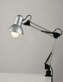 Lampada da lettura architetto silver con base di appoggio e fissagg...