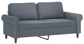 Set di divani 2 pz con cuscini grigio scuro in velluto