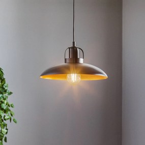 Eko-Light Lampada a sospensione Felix, nero/oro antico, a 1 luce