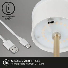 Brilo - Lampada da tavolo LED ricaricabile a sfioramento KIKI LED/2,6W/5V IP44 2600 mAh marrone