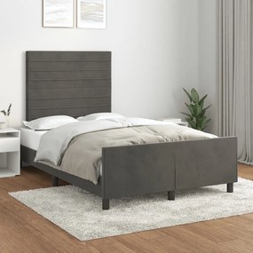 Giroletto Senza Materasso Grigio Scuro 120x200 Cm Velluto /