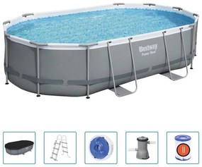 Set Piscina Ovale Power Steel 488x305x107 cm - Bestway