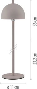 Schöner Wohnen 19244-39 - Lampada da tavolo LED dimmerabile BELLIS LED/2,5W/5V IP54 grigia
