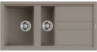 Lavello Elleci Incasso 2 vasche 100 x 51 Best 475 Keratek Plus Grigio Dove Grey LKB47593