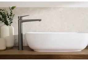 KFA Armatura 4522-712-61 - Miscelatore per lavabo + piletta di scarico MALAGA 30,3 cm, grigio metallico