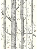 Cole & Son Carta da parati Woods & Stars - Black/ White