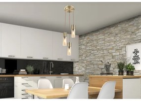 Globo 21000-3HM - Lampadario a sospensione con filo ANNIKA 3xE27/25W/230V diametro 30 cm ottone