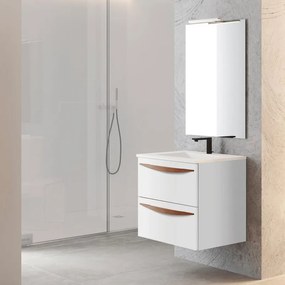 Mobile da bagno sotto lavabo Arco bianco ada laccato opaco L 60 x H 55 x P 45 cm 2 cassetti, lavabo non incluso