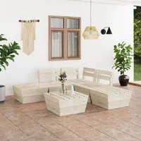 Set Divani da Giardino su Pallet 6 pz in Legno Abete Impregnato 3063717