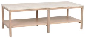 Tavolino bianco con piano in pietra 140x60 cm Orwel - Rowico