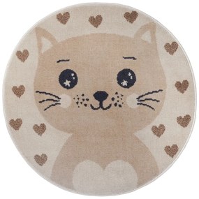 Tappeto beige per bambini ø 100 cm Cat - Hanse Home