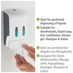 Dispenser di sapone in plastica bianco da parete 0,96 l Tartas - Wenko