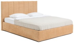 Letto matrimoniale imbottito color senape con contenitore con rete inclusa 180x200 cm Thessa Bold Line – Bonami Selection