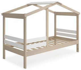 Letto bianco/naturale in pino 90x190 cm Angel - Marckeric