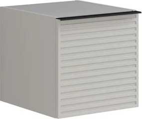 Struttura semi colonna da bagno Pixel Plain Stipes 1 anta laccato opaco Beige Greige L 40 x H 40 x P 45.5 cm