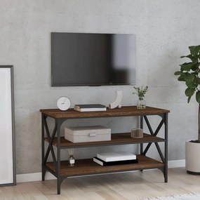 Mobile porta tv rovere marrone 80x40x50 cm in legno multistrato