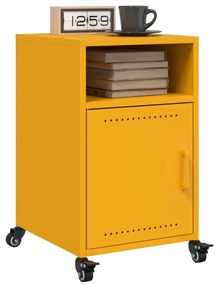 Comodini 2 Pz Giallo Senape 36x39x59 Cm İn Acciaio /