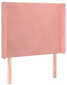 Testiera ad orecchio nera 93x16x118/128 cm in velluto
