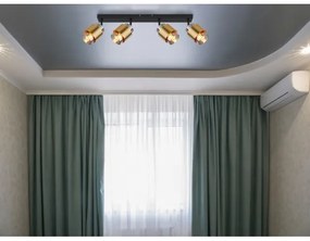 Globo 15560-4 - Faretto MILLEY 4xE27/40W/230V nero/ottone