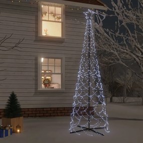 Albero di Natale a Cono con LED Bianco Caldo e Freddo, Albero di Natale a Cono Bianco Freddo 500 LED 100x300 cm