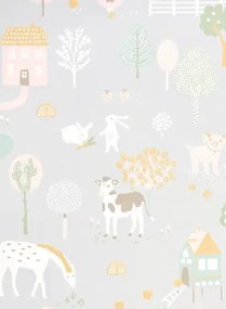 Bauernhoftapete My Farm von Majvillan - Soft Grey