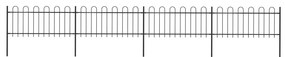 Recinzione Da Giardino Con Punta Tonda İn Acciaio 6,8x0,8m Nera /