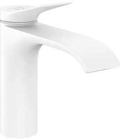 Rubinetto per lavabo a canna media getto a cascata d'acqua Vivenis bianco verniciato opaco HANSGROHE H 20.5 cm
