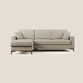 Kafka divano letto angolare in morbido tessuto impermeabile T02 beige 302 cm destro (mat. 160x197)